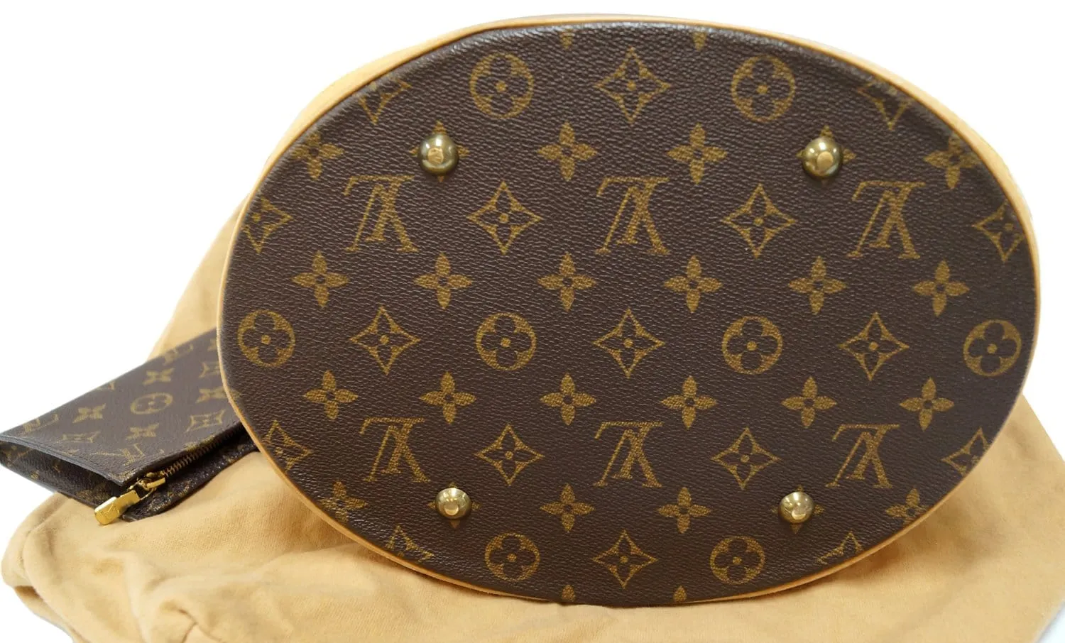 LOUIS VUITTON Monogram Canvas Brown Bucket GM Shoulder Bag