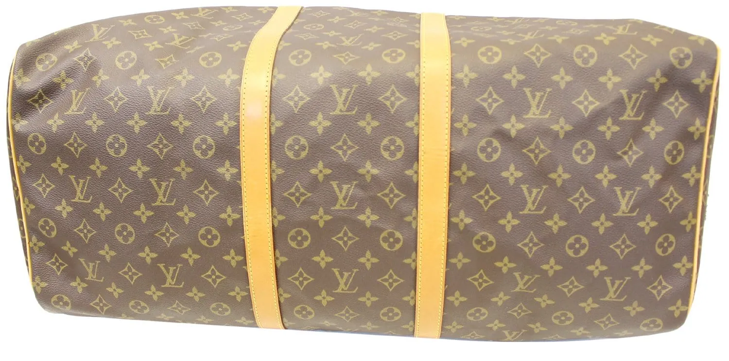 LOUIS VUITTON Monogram Canvas Brown Keepall 60 Travel Bag