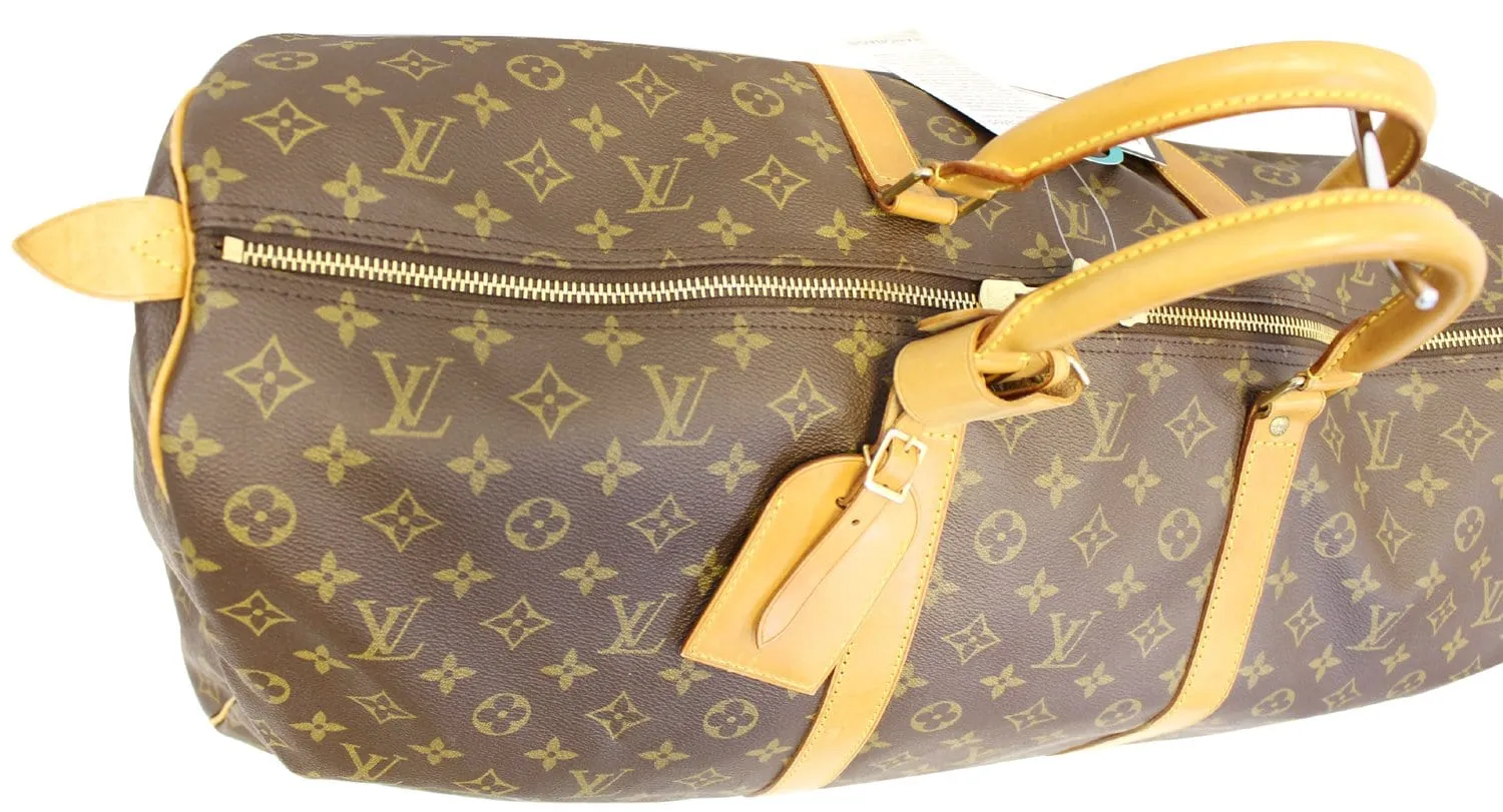 LOUIS VUITTON Monogram Canvas Brown Keepall 60 Travel Bag