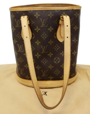 LOUIS VUITTON Monogram Canvas Petit Bucket Shoulder Bag