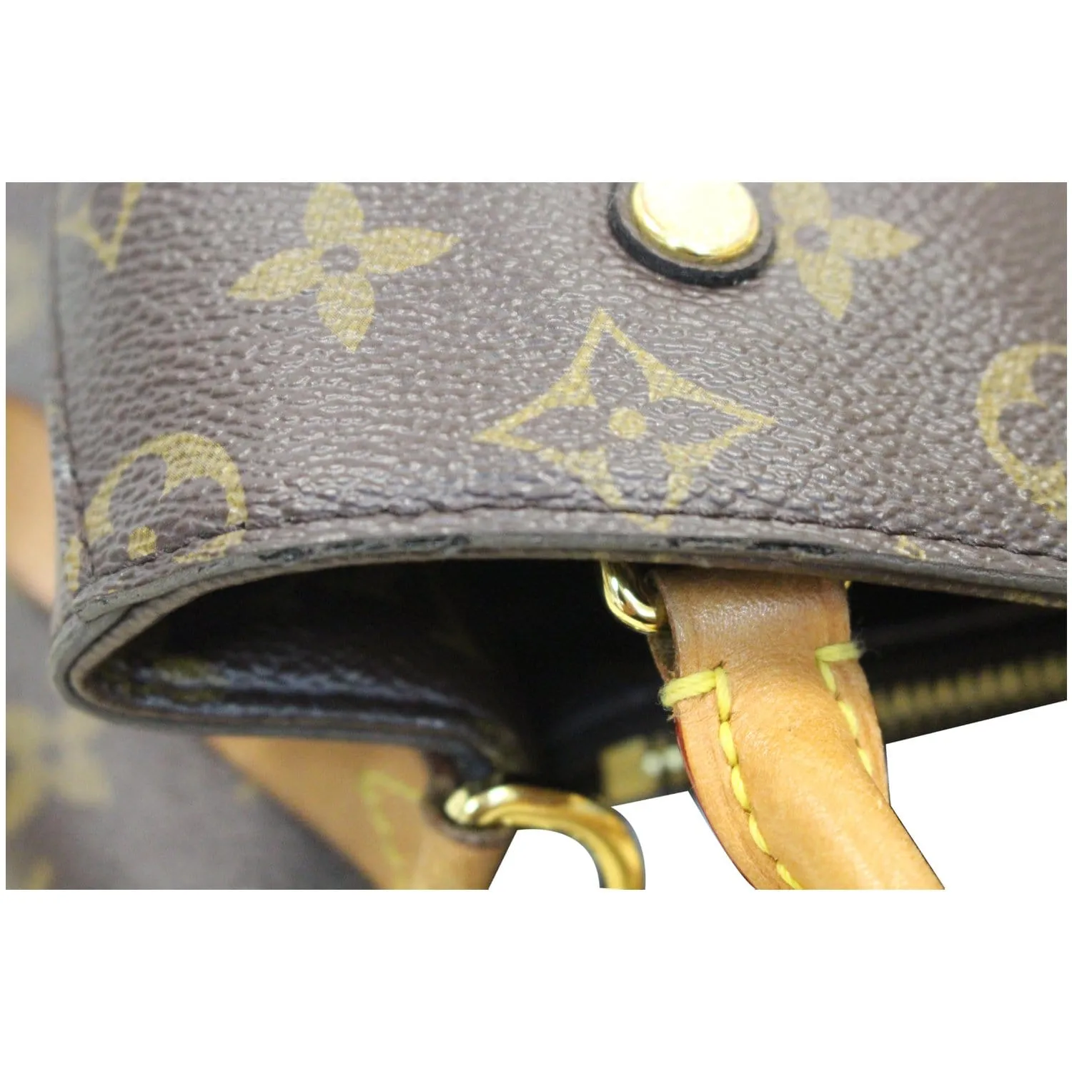 LOUIS VUITTON Montaigne MM Monogram Canvas Shoulder Bag Brown