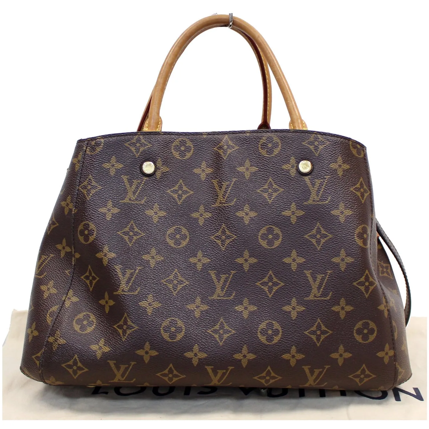 LOUIS VUITTON Montaigne MM Monogram Canvas Shoulder Bag Brown