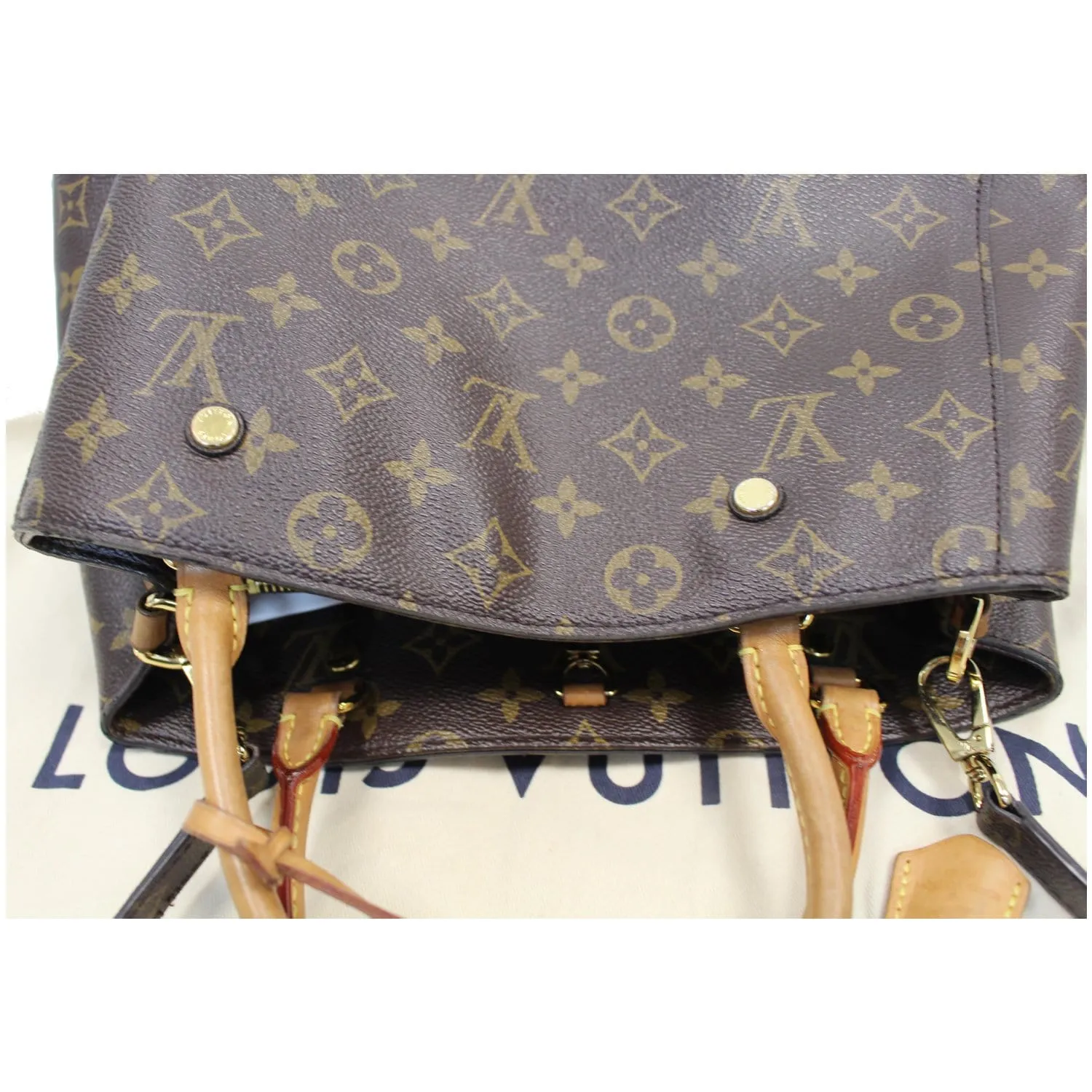 LOUIS VUITTON Montaigne MM Monogram Canvas Shoulder Bag Brown