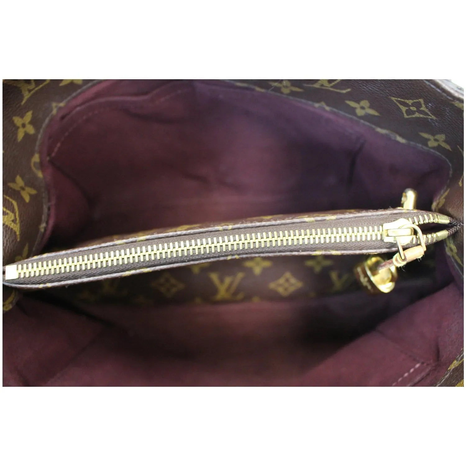 LOUIS VUITTON Montaigne MM Monogram Canvas Shoulder Bag Brown