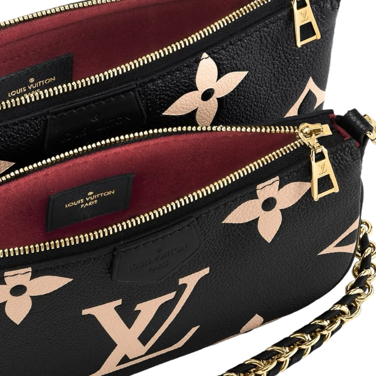 Louis Vuitton Multi Pochette Accessoires in Bicolor Monogram Empreinte Black/Beige
