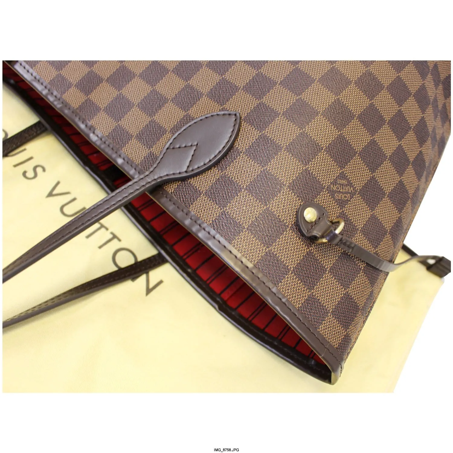 LOUIS VUITTON Neverfull MM Damier Ebene Shoulder Bag