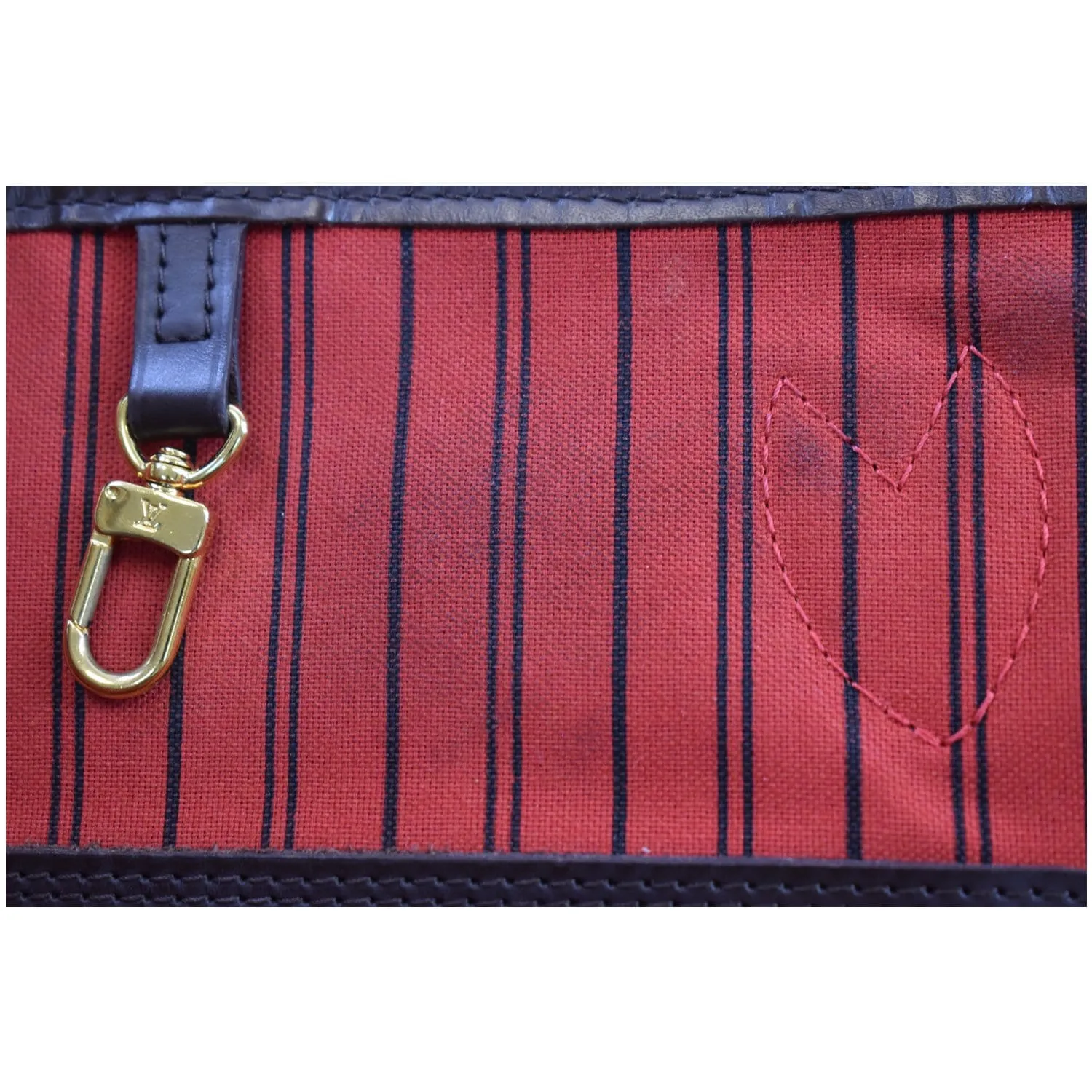 LOUIS VUITTON Neverfull MM Damier Ebene Tote Shoulder Bag Brown