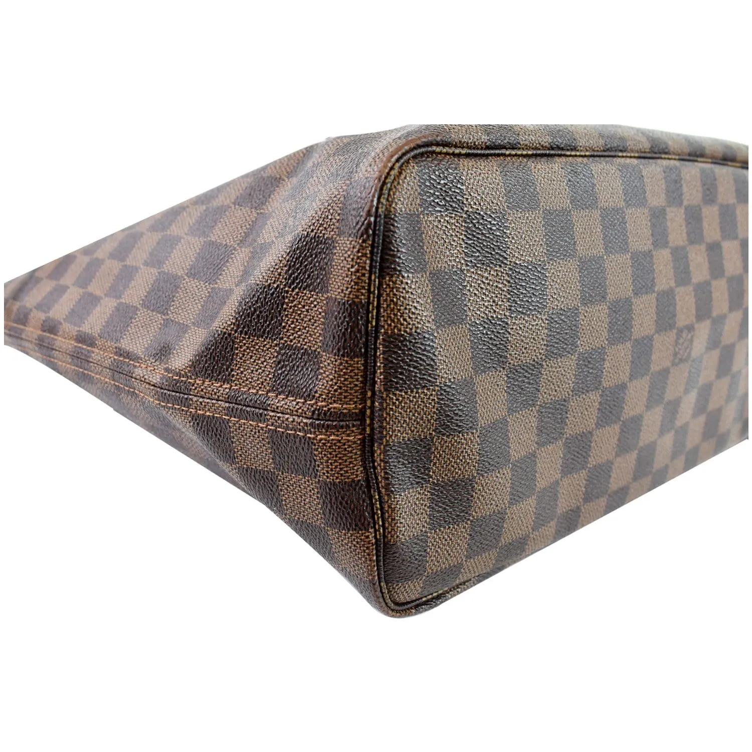 LOUIS VUITTON Neverfull MM Damier Ebene Tote Shoulder Bag Brown