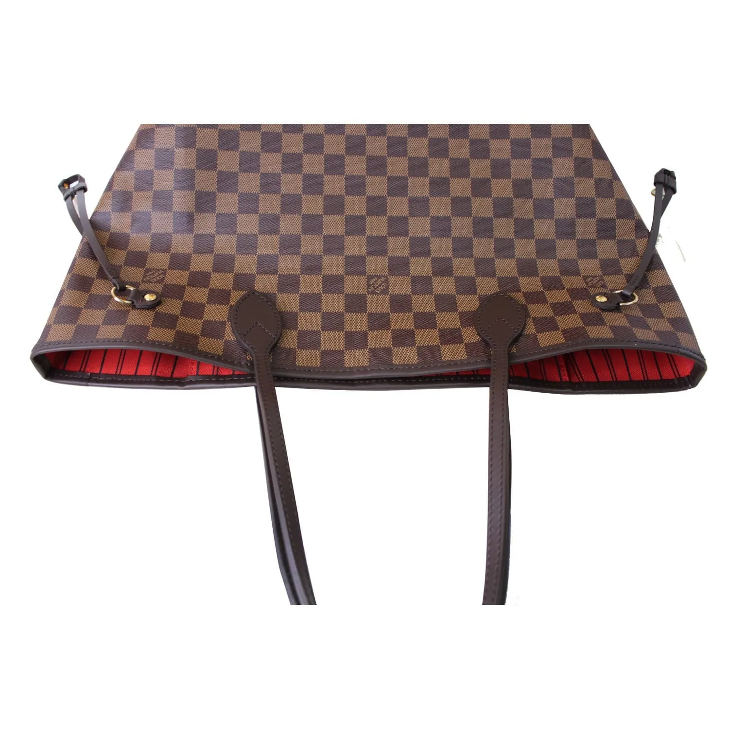 LOUIS VUITTON Neverfull MM Damier Ebene Tote Shoulder Bag Brown