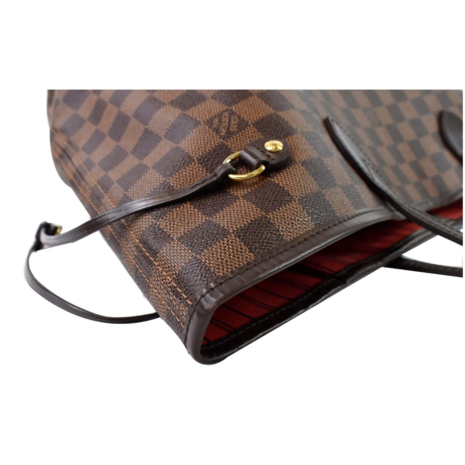 LOUIS VUITTON Neverfull MM Damier Ebene Tote Shoulder Bag Brown