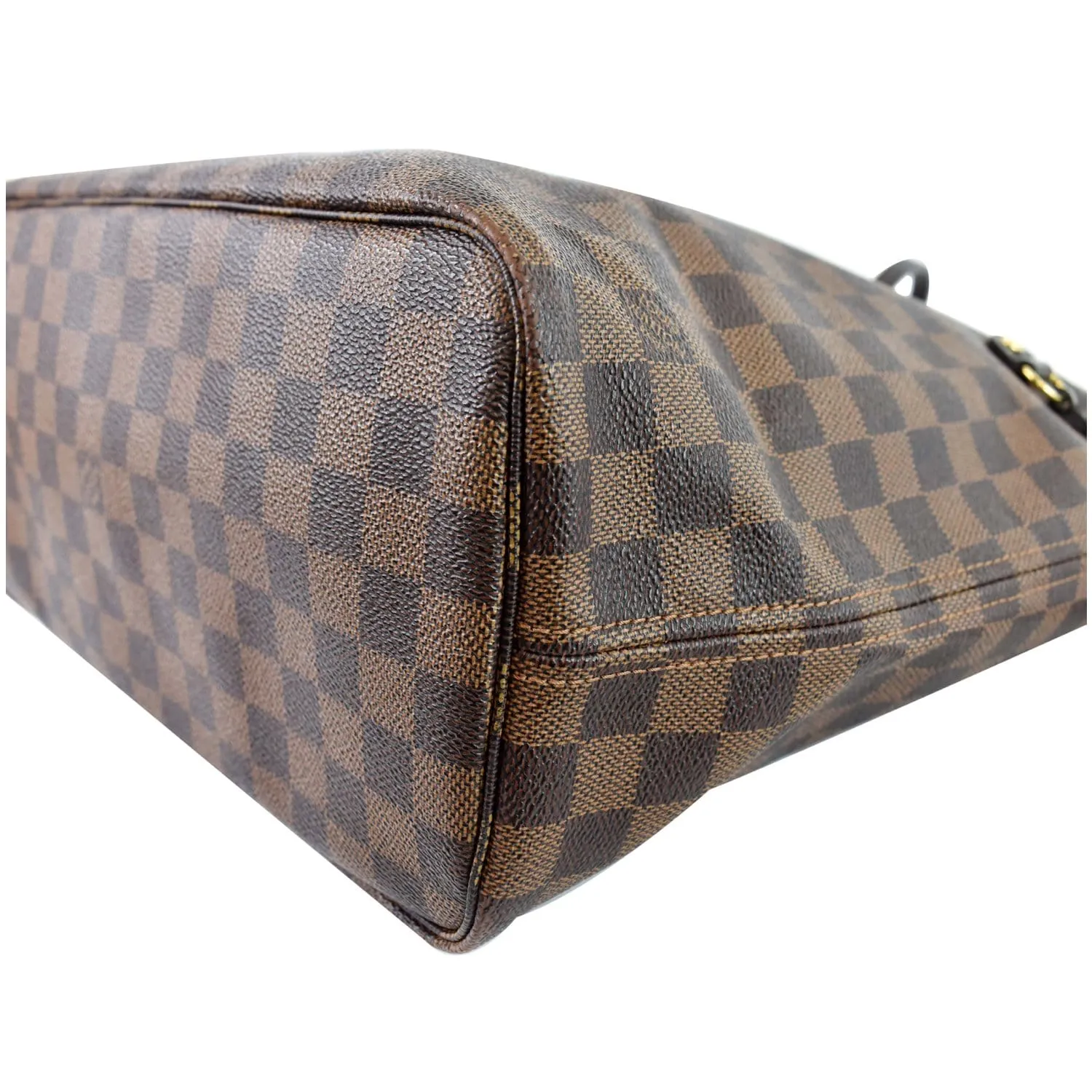 LOUIS VUITTON Neverfull MM Damier Ebene Tote Shoulder Bag Brown