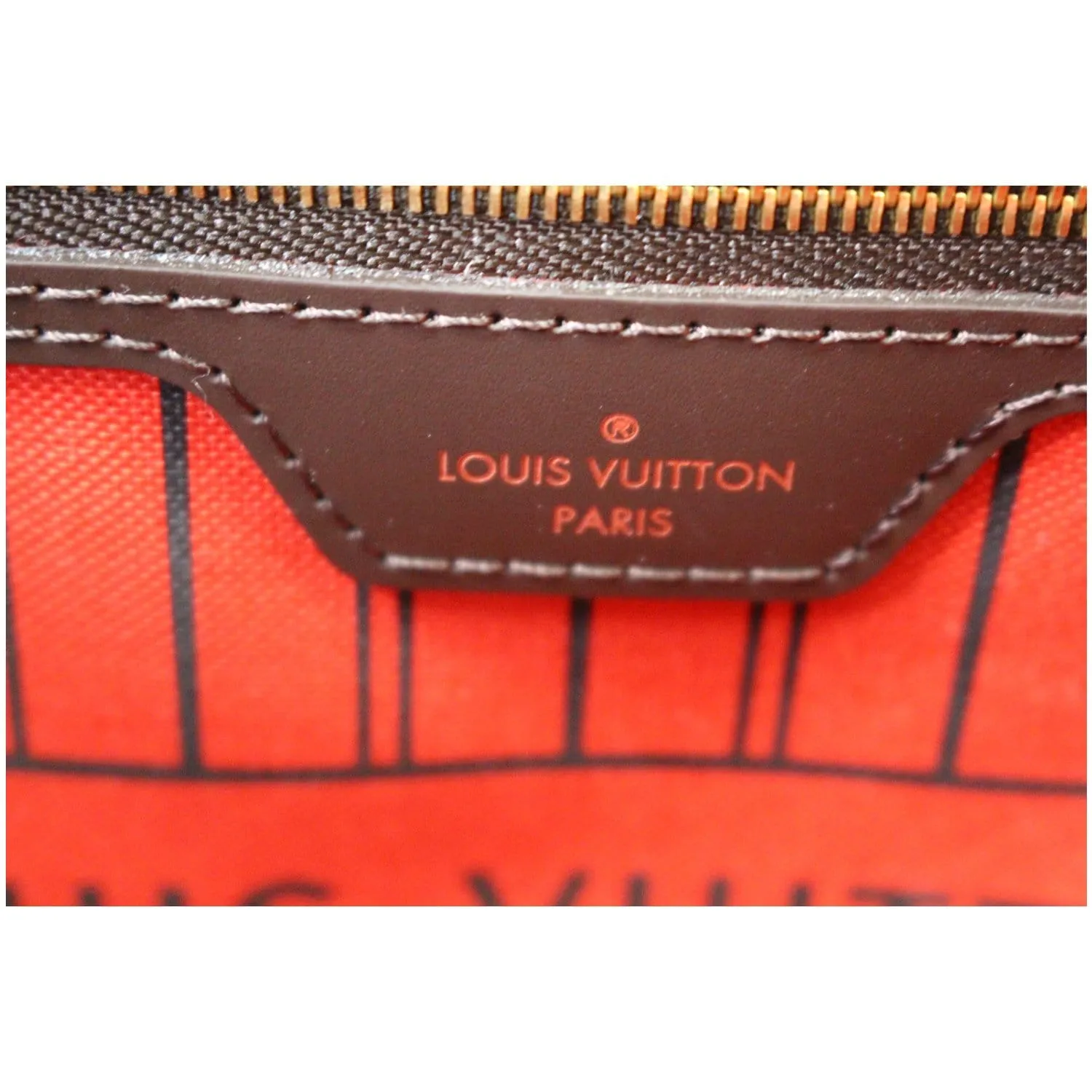 LOUIS VUITTON Neverfull MM Damier Ebene Tote Shoulder Bag Brown