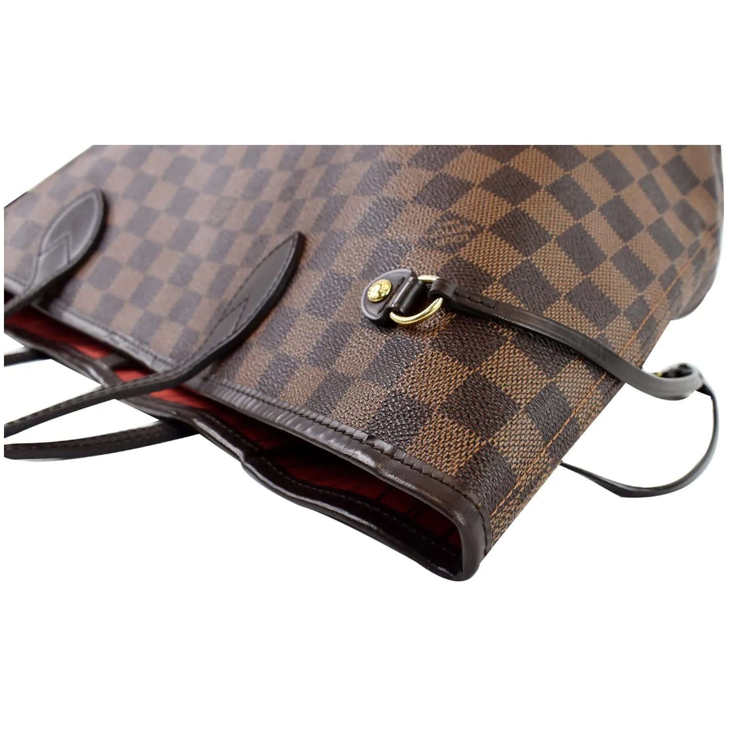LOUIS VUITTON Neverfull MM Damier Ebene Tote Shoulder Bag Brown
