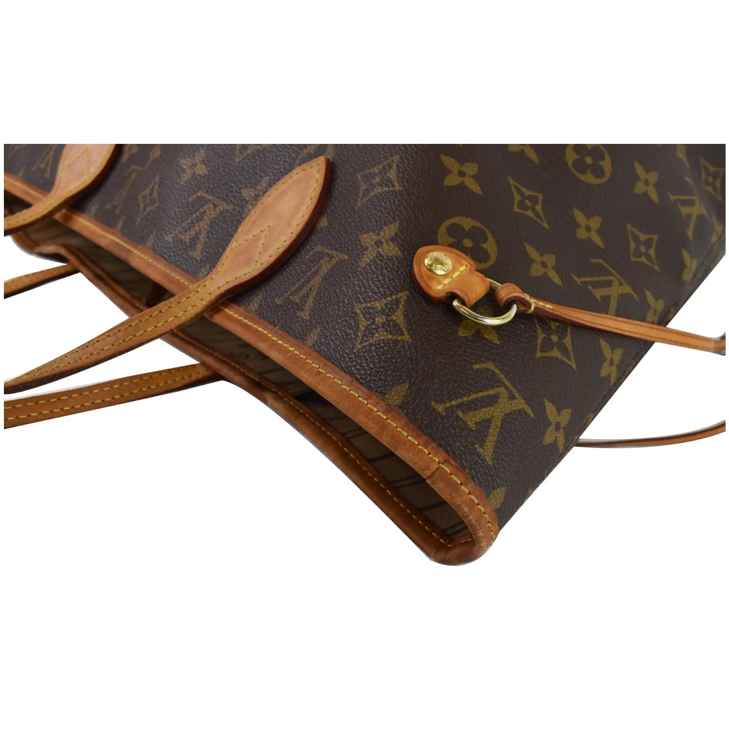 LOUIS VUITTON Neverfull MM Monogram Canvas Tote Shoulder Bag Brown