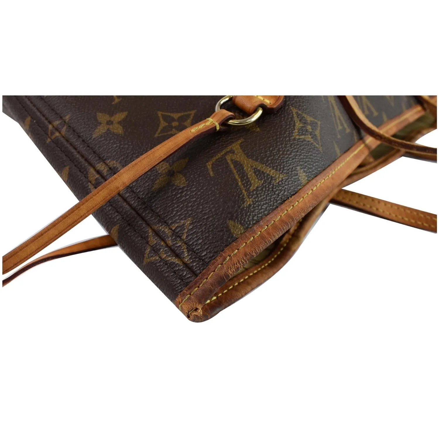 LOUIS VUITTON Neverfull MM Monogram Canvas Tote Shoulder Bag Brown