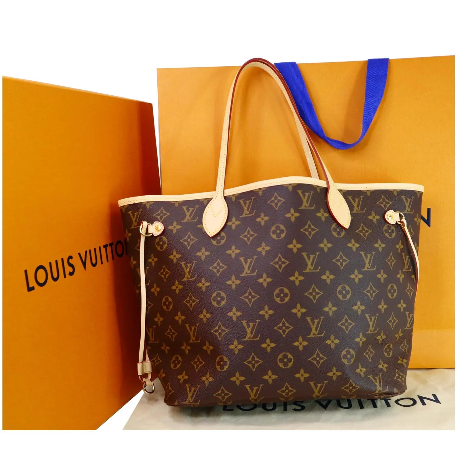 LOUIS VUITTON Neverfull MM Monogram Canvas Tote Shoulder Bag Fuchsia