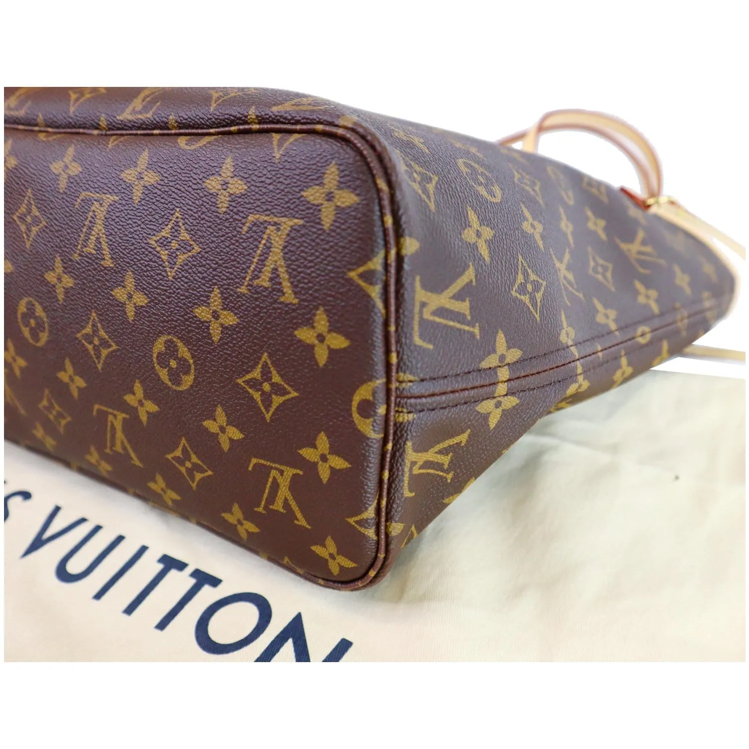 LOUIS VUITTON Neverfull MM Monogram Canvas Tote Shoulder Bag Fuchsia