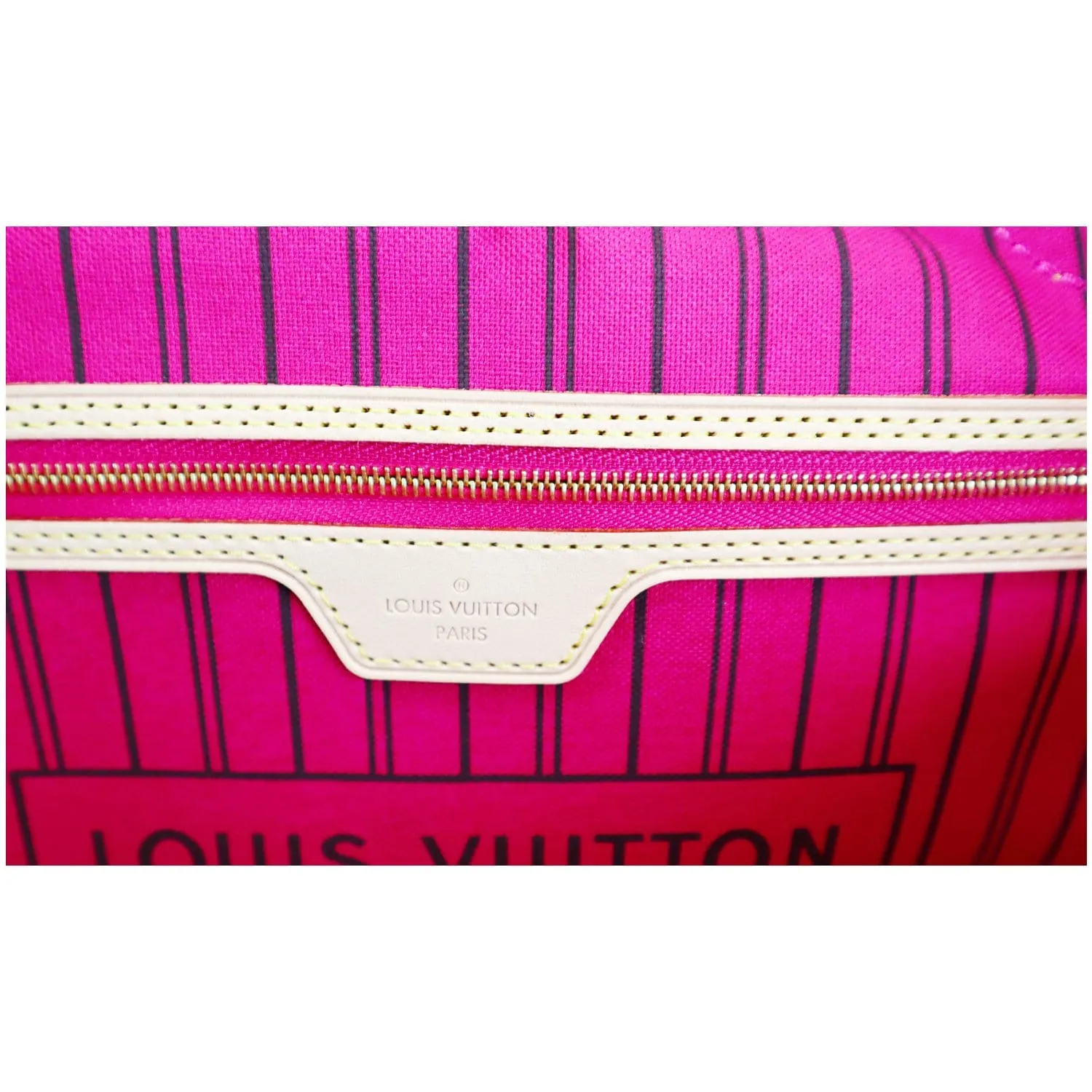 LOUIS VUITTON Neverfull MM Monogram Canvas Tote Shoulder Bag Fuchsia