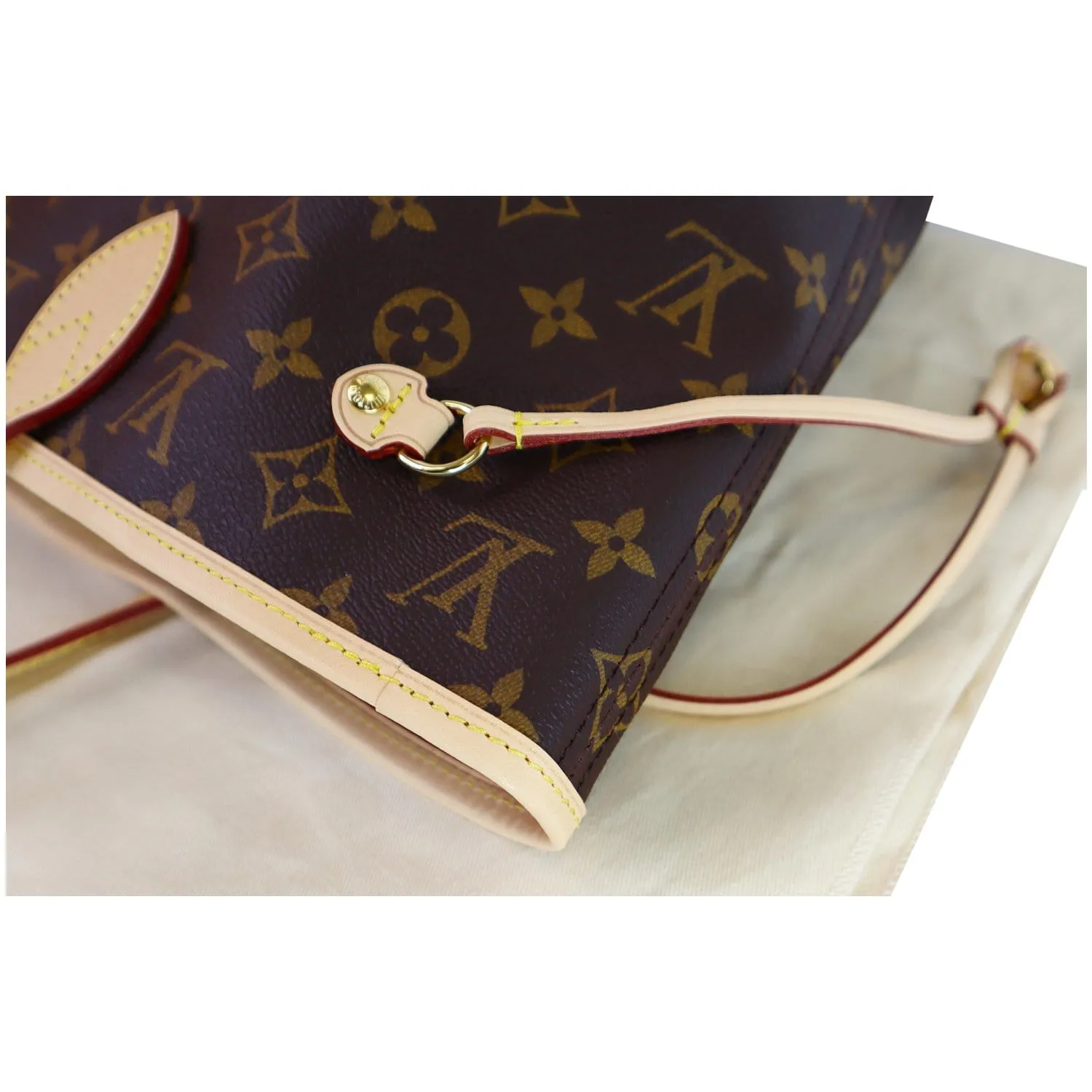 LOUIS VUITTON Neverfull MM Monogram Canvas Tote Shoulder Bag Fuchsia