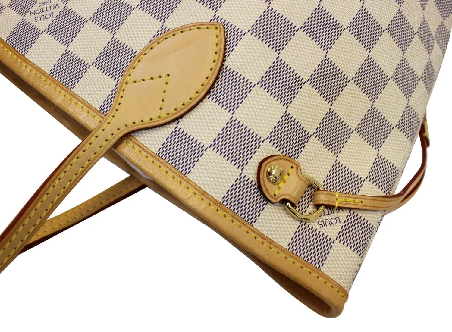 LOUIS VUITTON Neverfull PM Damier Azur Tote Shoulder Bag