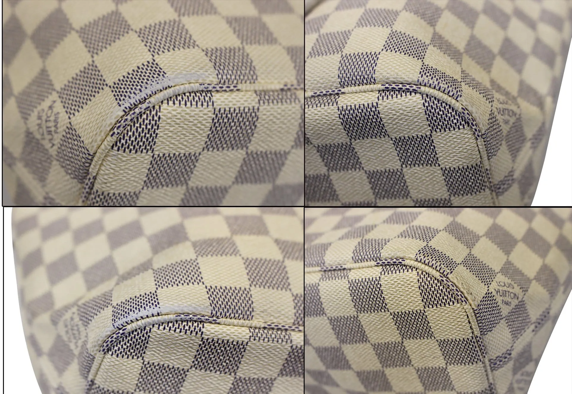 LOUIS VUITTON Neverfull PM Damier Azur Tote Shoulder Bag