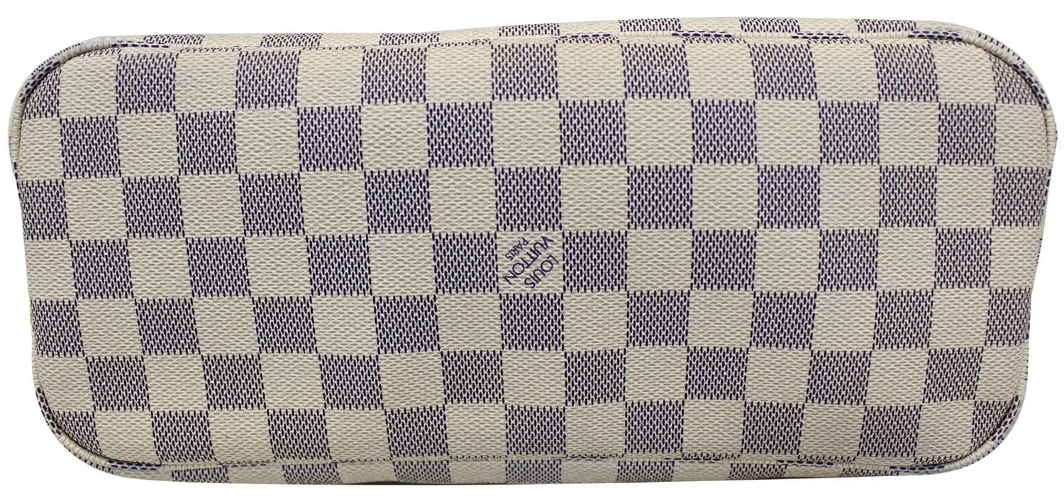 LOUIS VUITTON Neverfull PM Damier Azur Tote Shoulder Bag