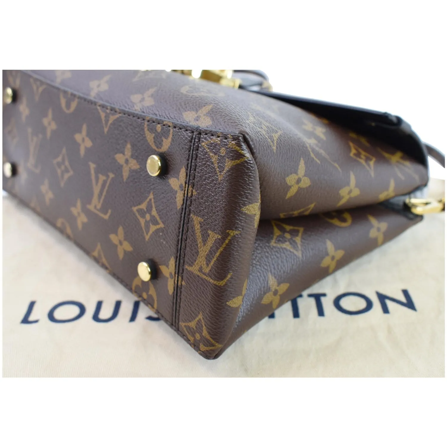LOUIS VUITTON One Handle Flap MM Monogram Canvas Shoulder Bag Brown