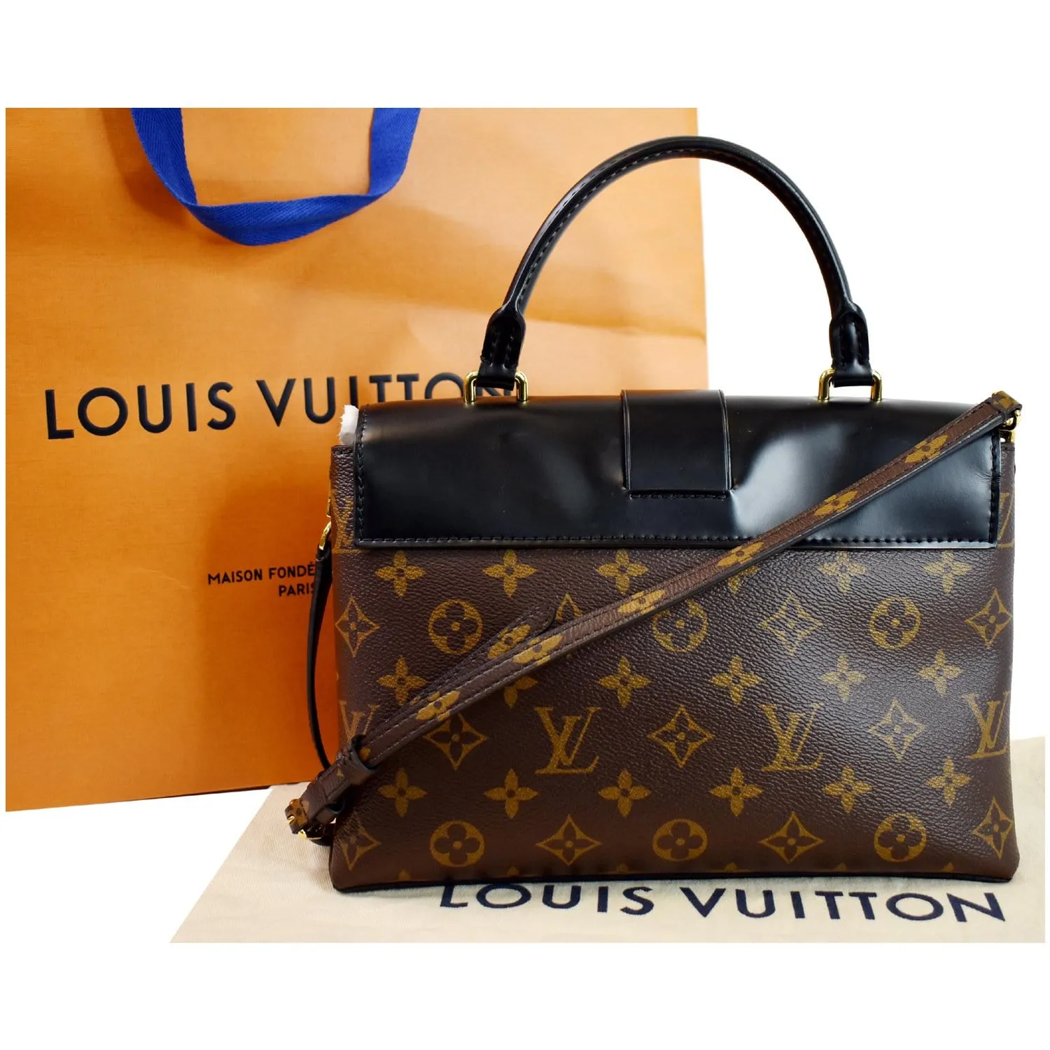 LOUIS VUITTON One Handle Flap MM Monogram Canvas Shoulder Bag Brown