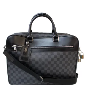 LOUIS VUITTON Overnight Damier Graphite Business Travel Bag Black