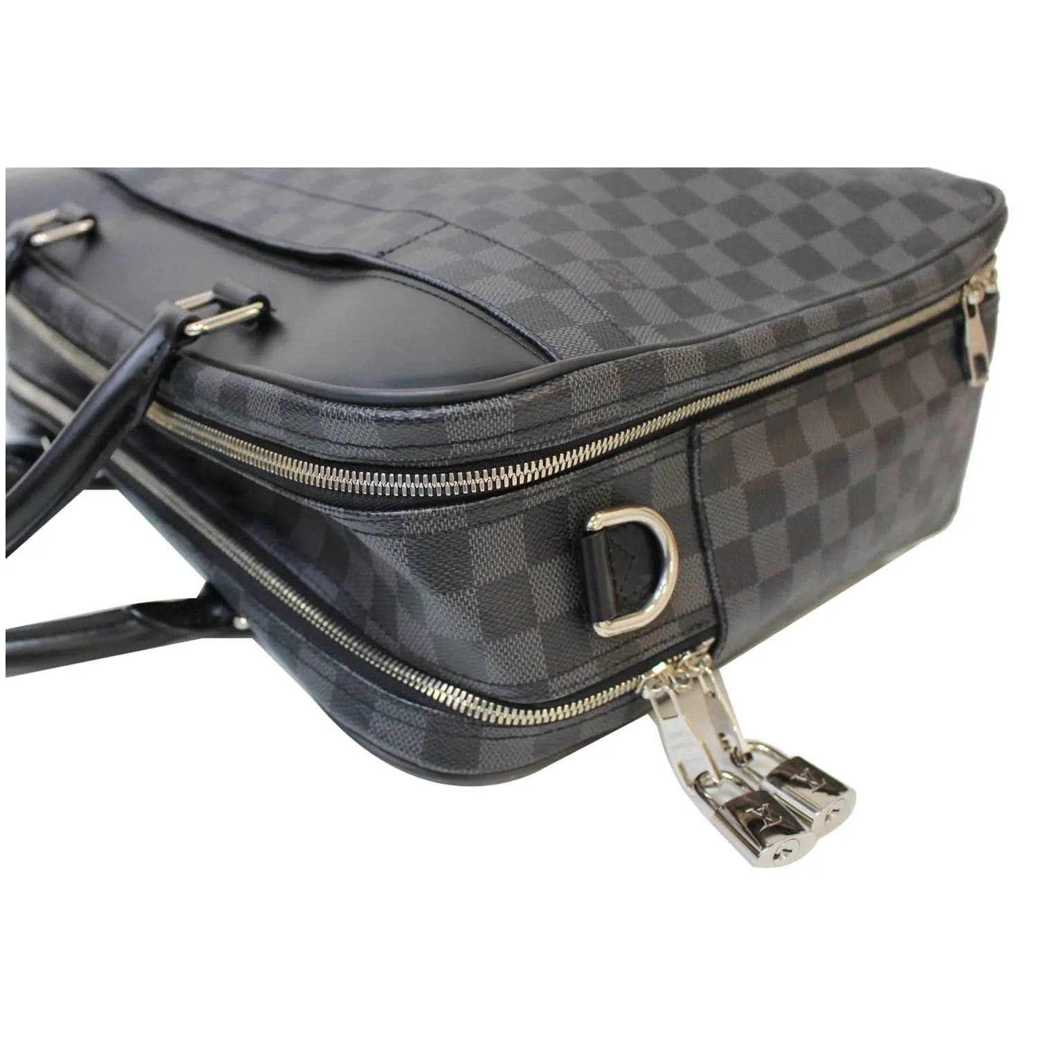 LOUIS VUITTON Overnight Damier Graphite Business Travel Bag Black