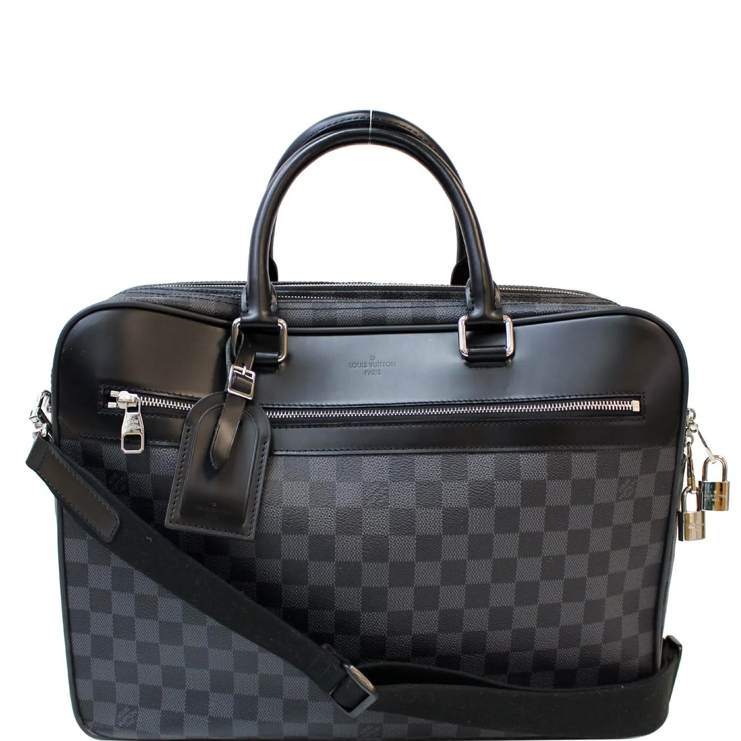 LOUIS VUITTON Overnight Damier Graphite Business Travel Bag Black