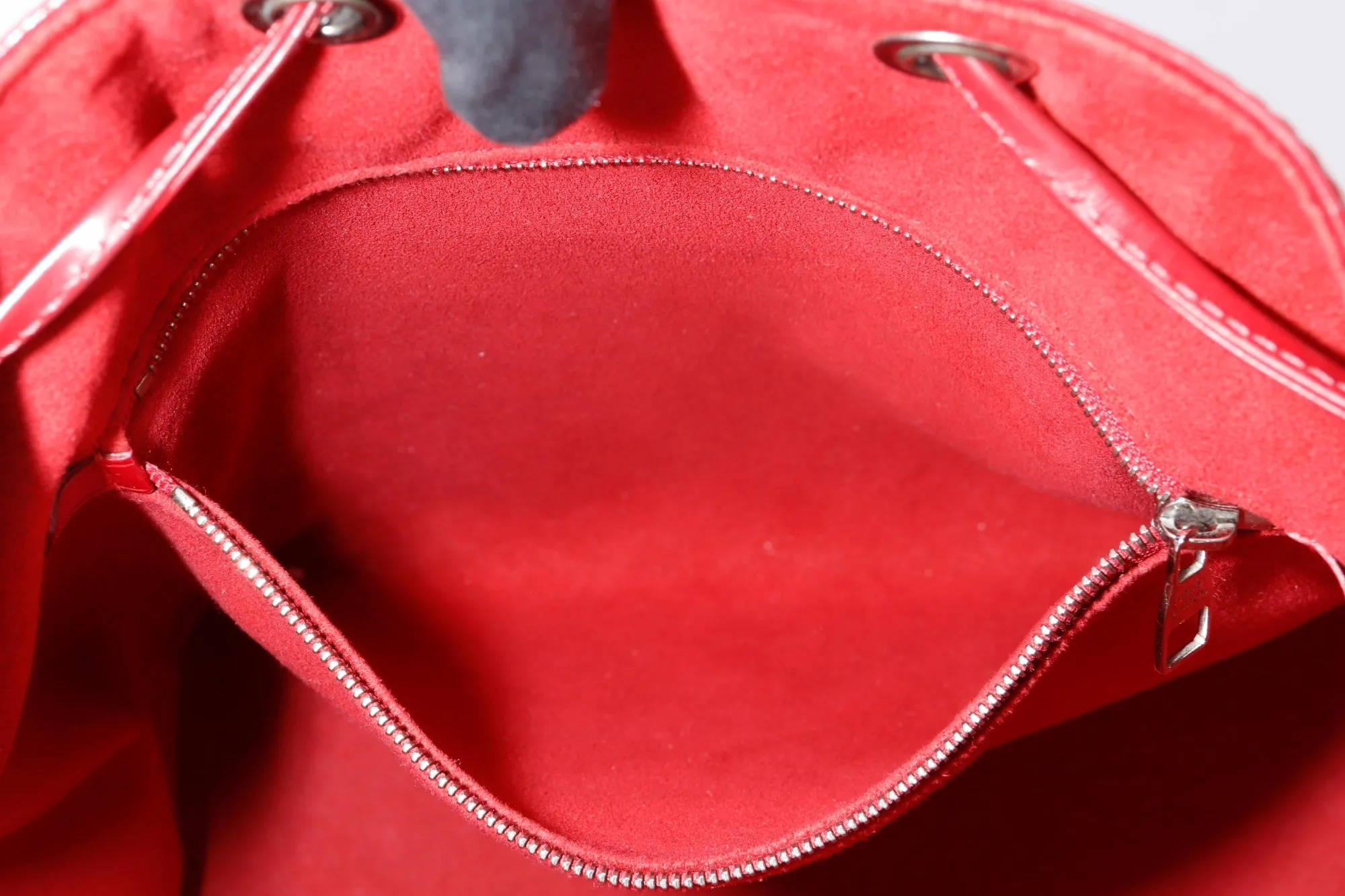 Louis Vuitton Petit Néonoé Red Epi Leather Bucket Bag (TJ1183), Silver Hardware, with Dust Cover