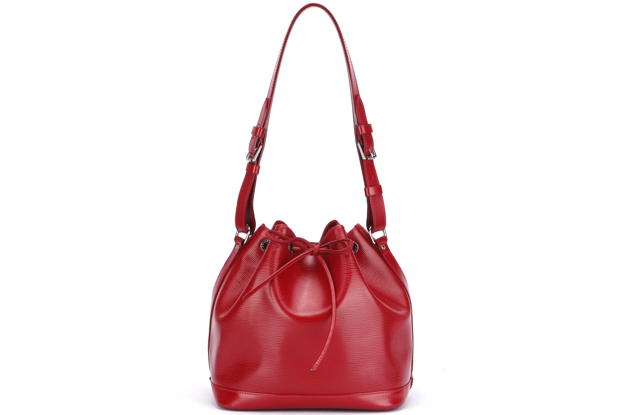 Louis Vuitton Petit Néonoé Red Epi Leather Bucket Bag (TJ1183), Silver Hardware, with Dust Cover