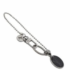 LOUIS VUITTON Porto Crechenne Monogram ID Pocket Key Chain Bag Charm Silver