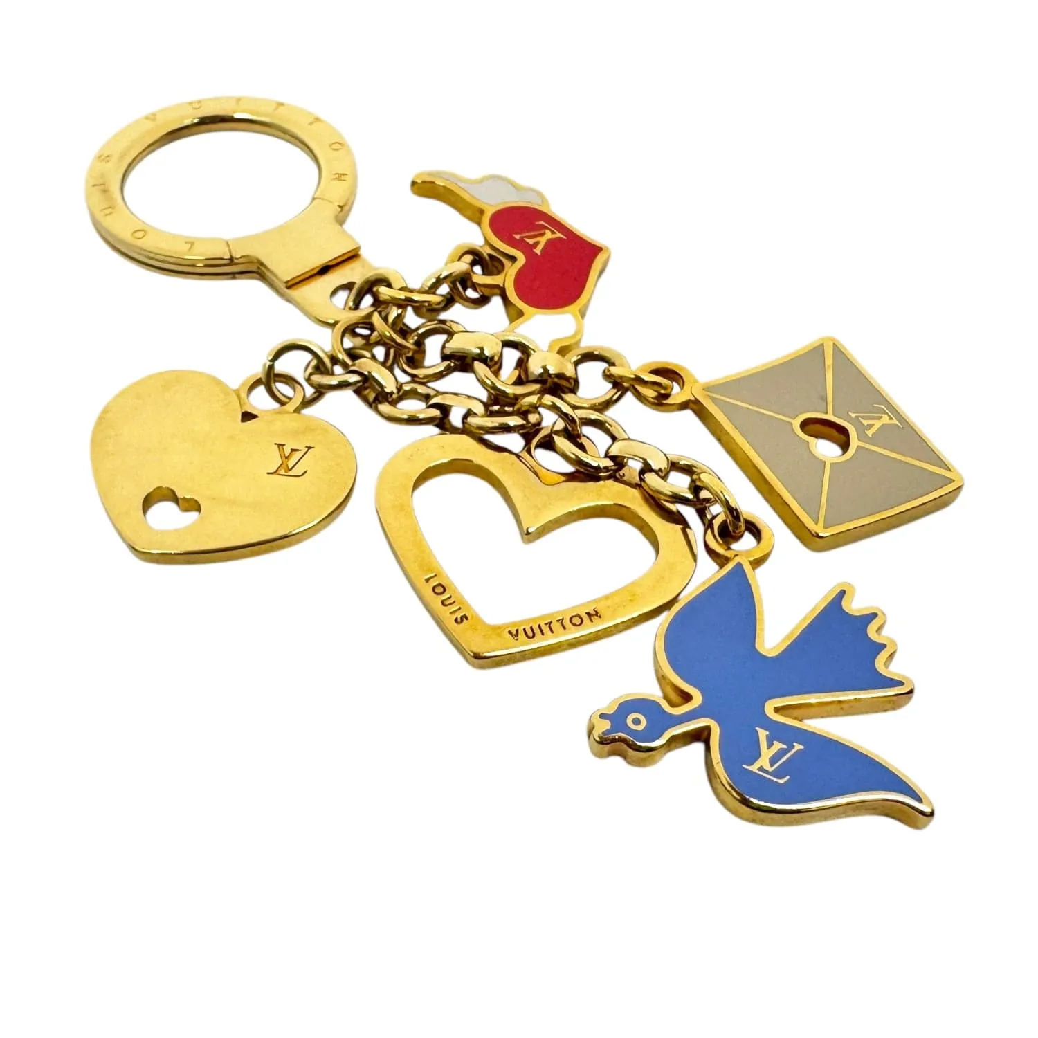 LOUIS VUITTON "Love Birds" Key Ring / Bag Charm