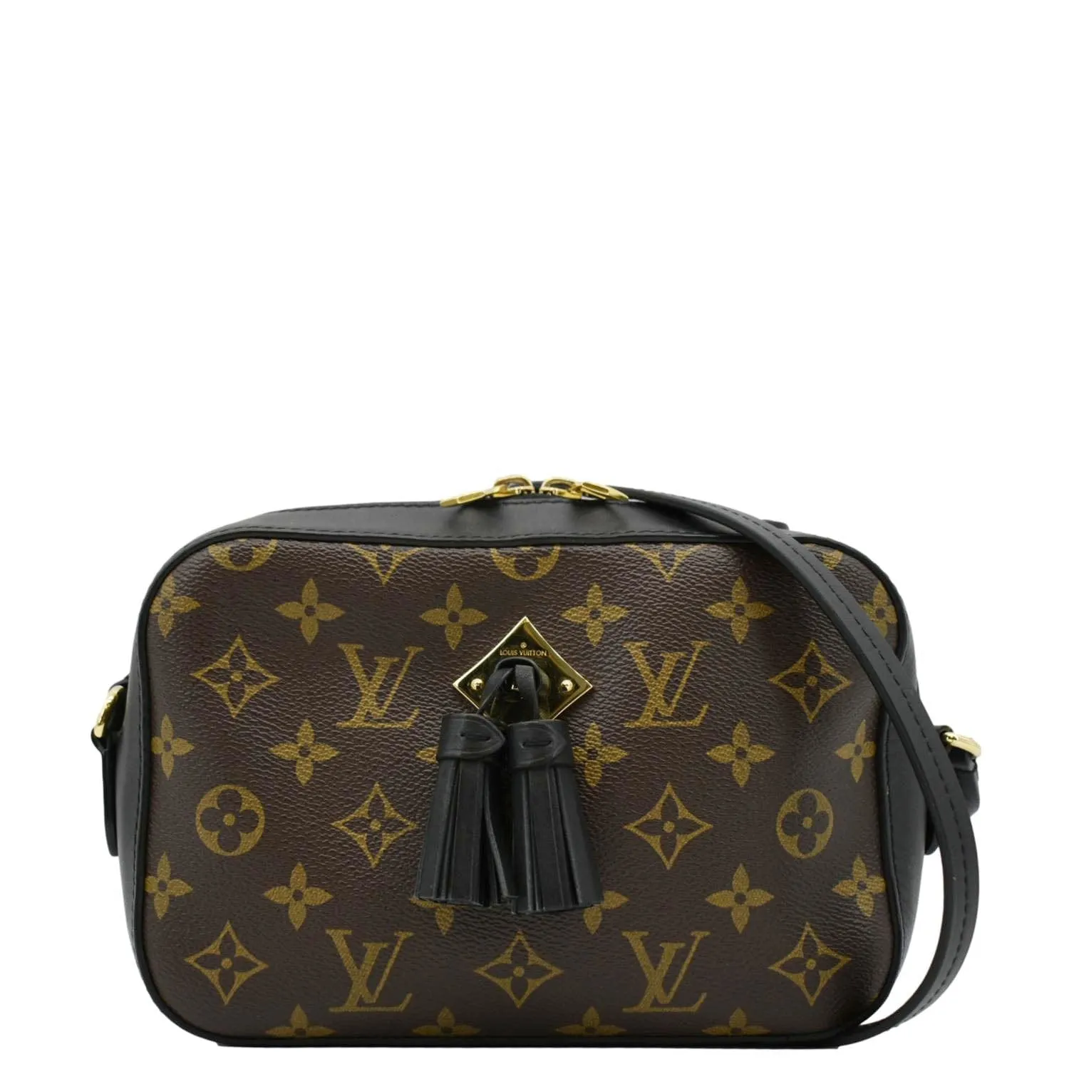 LOUIS VUITTON Saintonge Monogram Canvas Shoulder Bag Noir Black