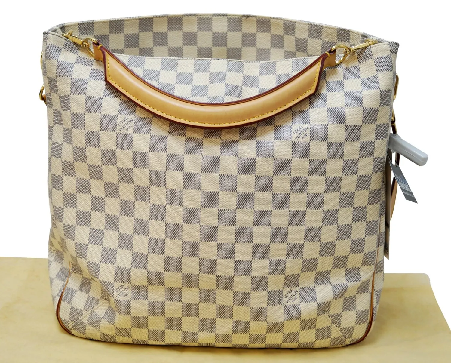 LOUIS VUITTON Soffi Damier Azur Canvas White Shoulder Handbag
