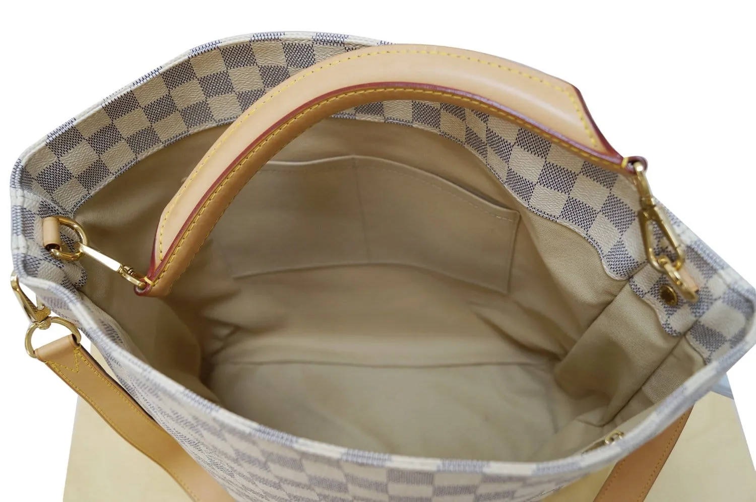 LOUIS VUITTON Soffi Damier Azur Canvas White Shoulder Handbag