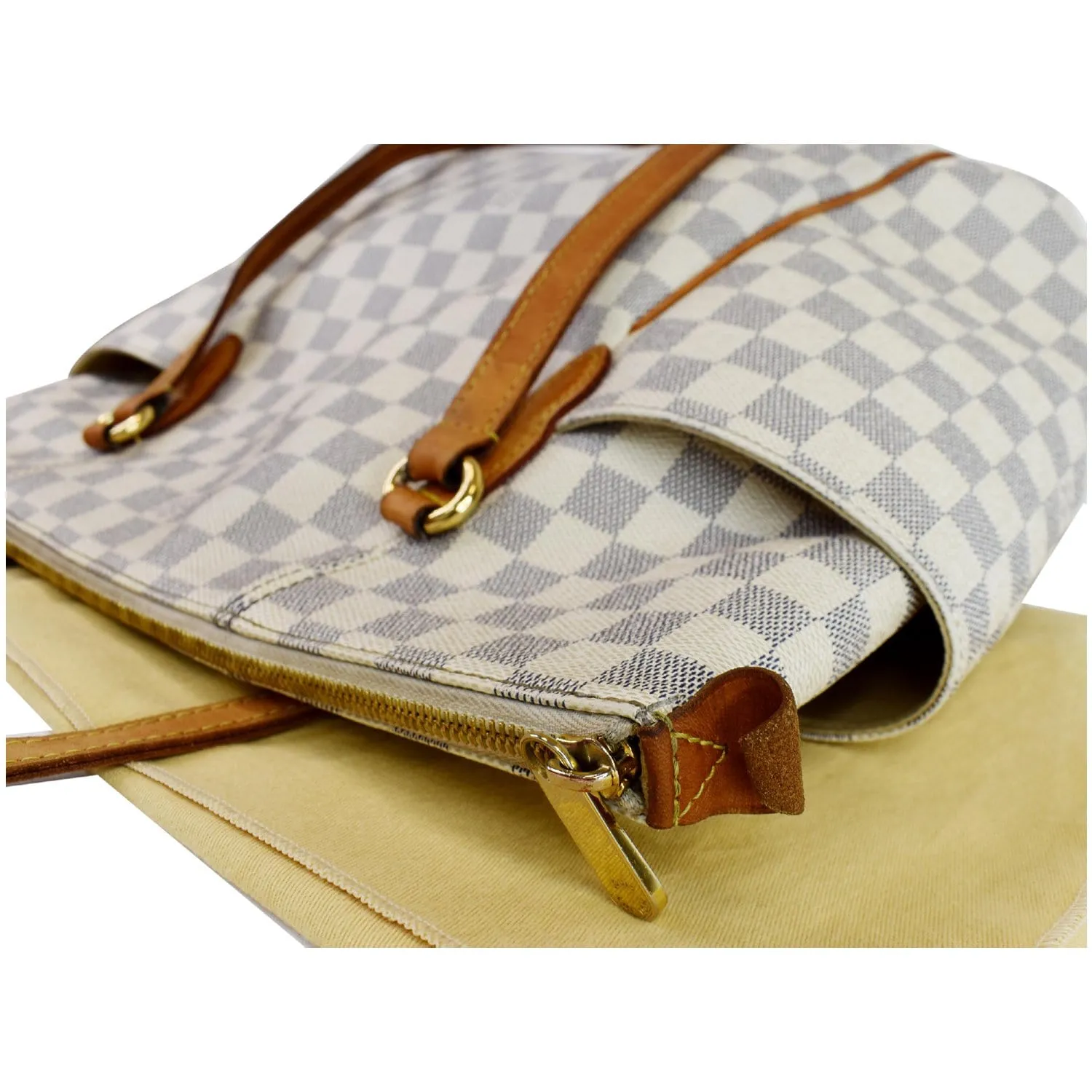 LOUIS VUITTON Totally MM Damier Azur Shoulder Bag White