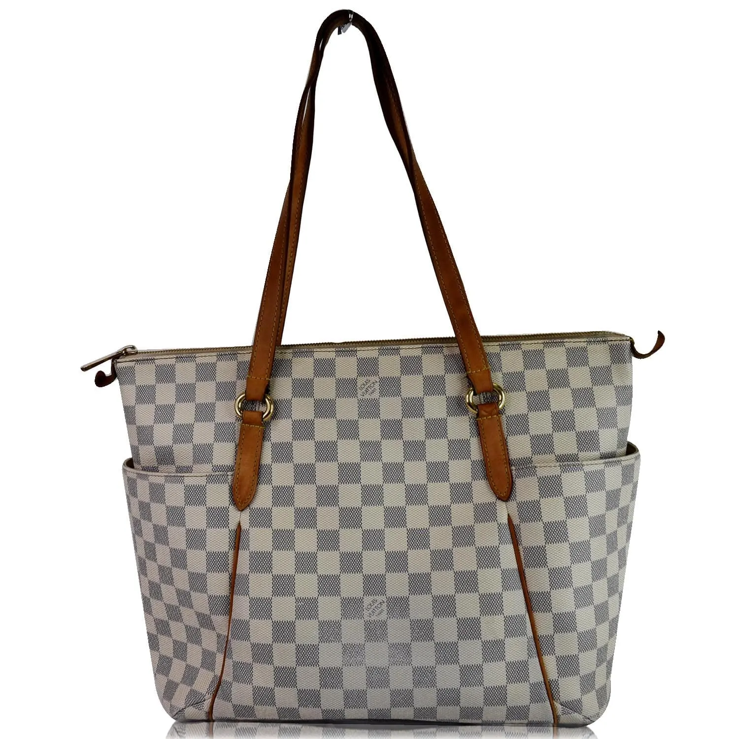 LOUIS VUITTON Totally MM Damier Azur Shoulder Bag White