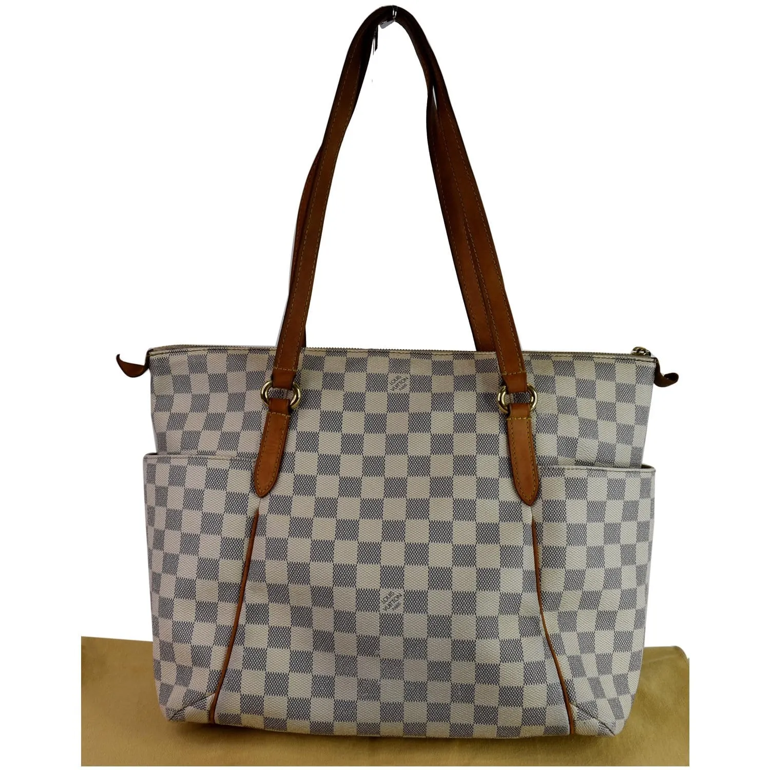 LOUIS VUITTON Totally MM Damier Azur Shoulder Bag White