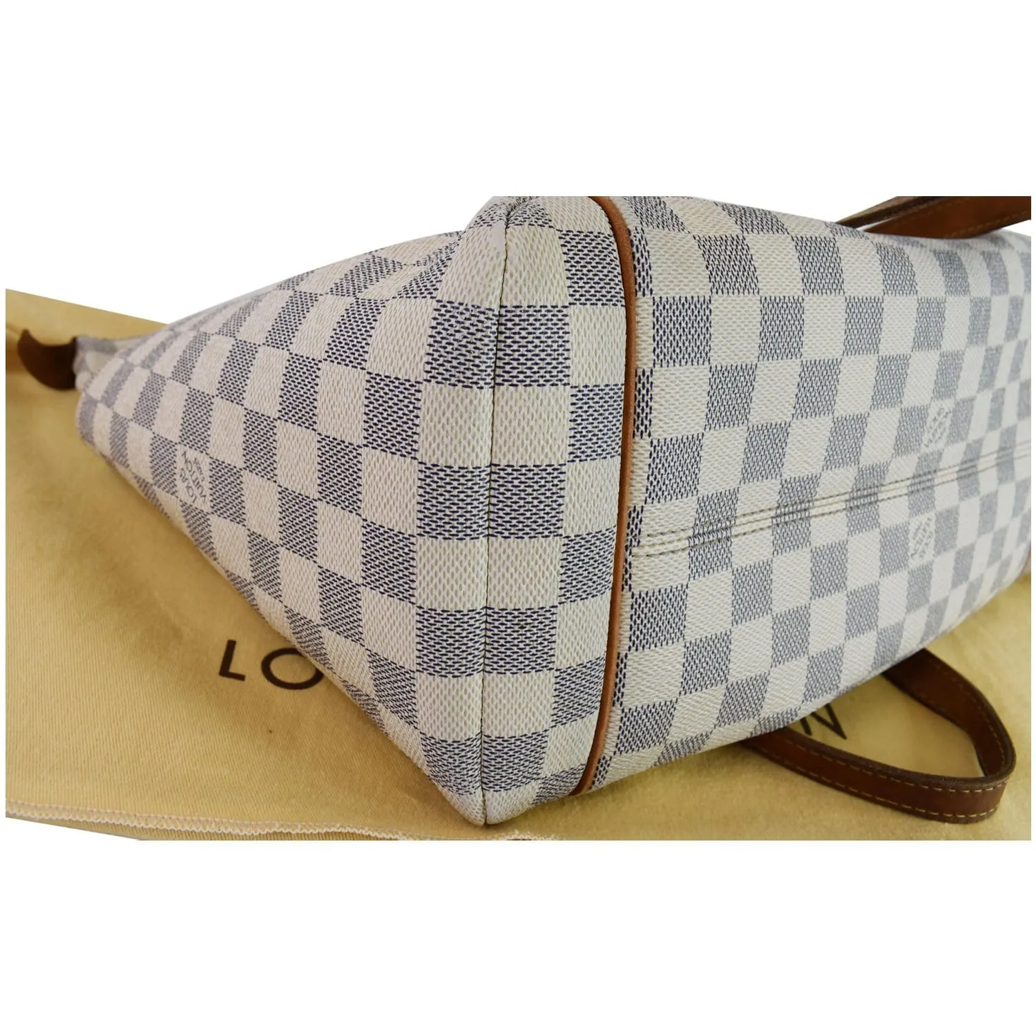 LOUIS VUITTON Totally MM Damier Azur Shoulder Bag White