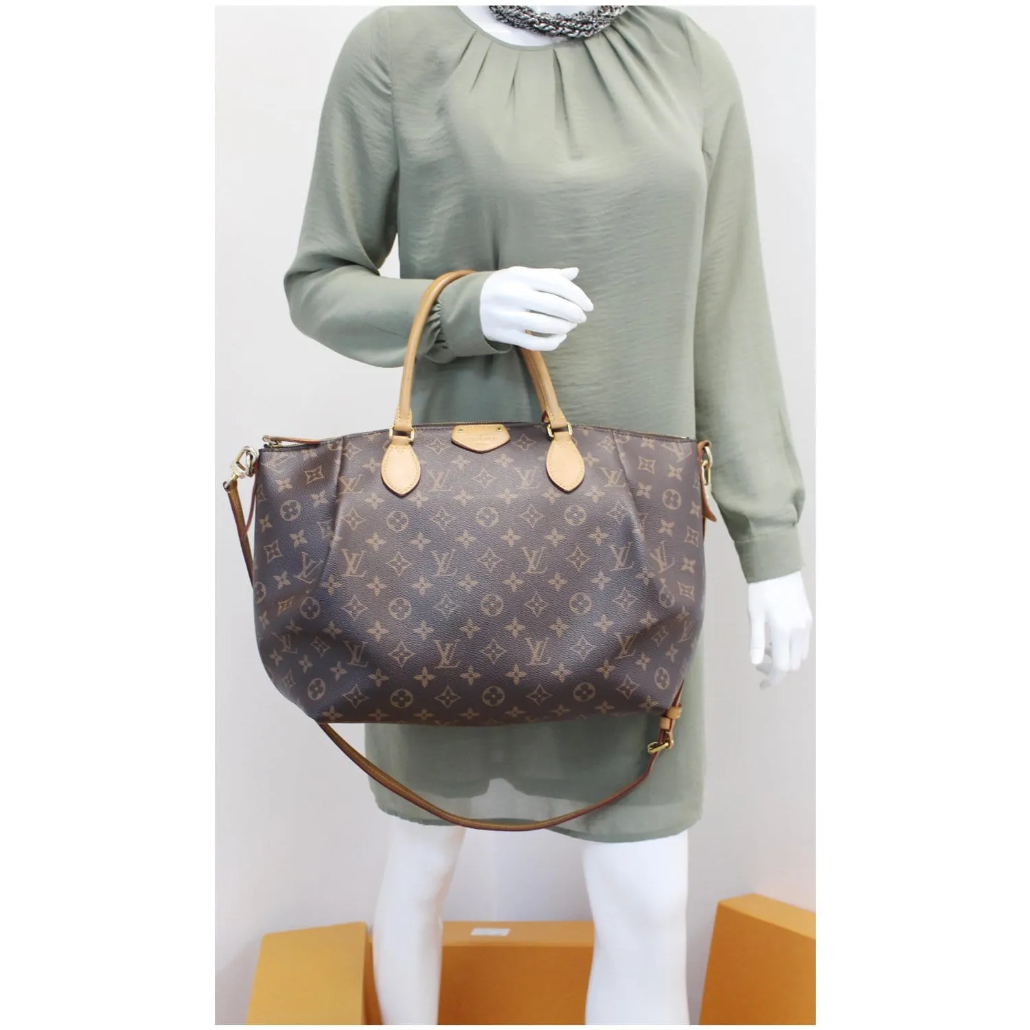 LOUIS VUITTON Turenne GM Monogram Canvas 2 Way Shoulder Bag Brown