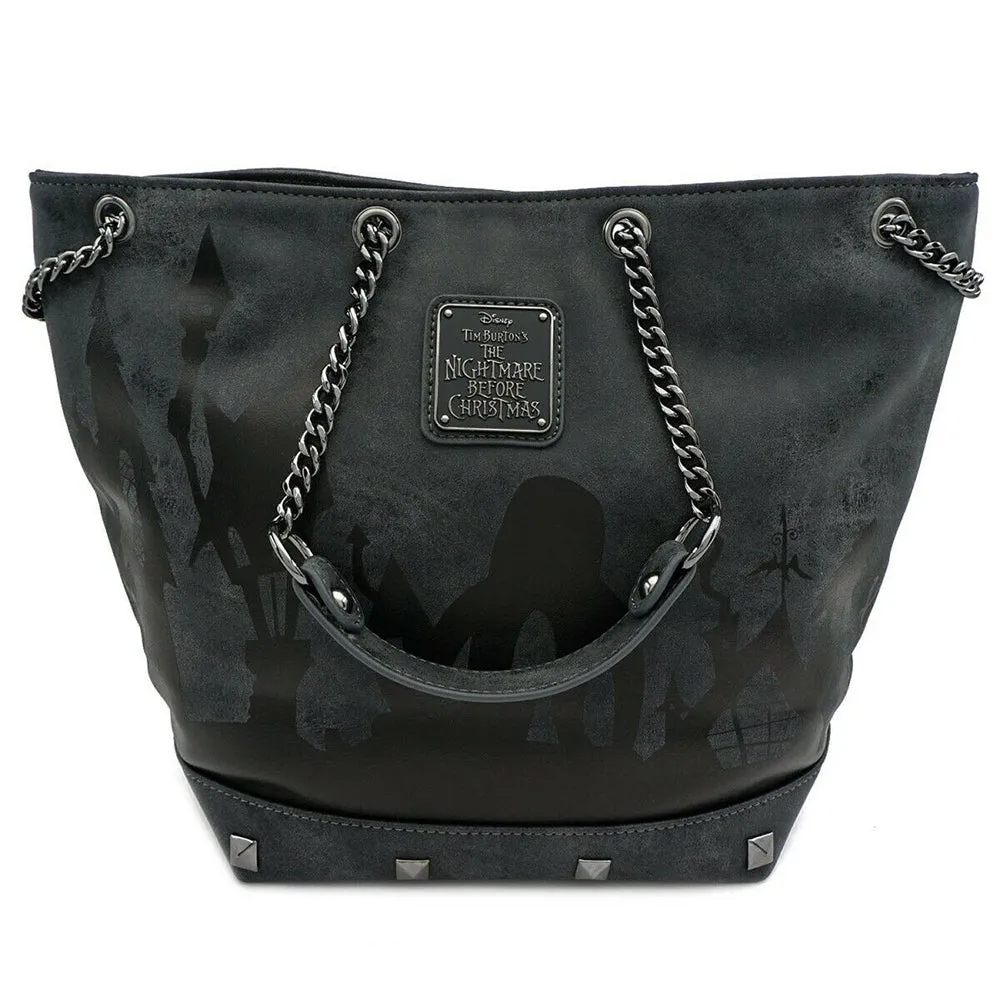 Loungefly Disney Nightmare Before Christmas Halloween Town Bucket Charm Bag