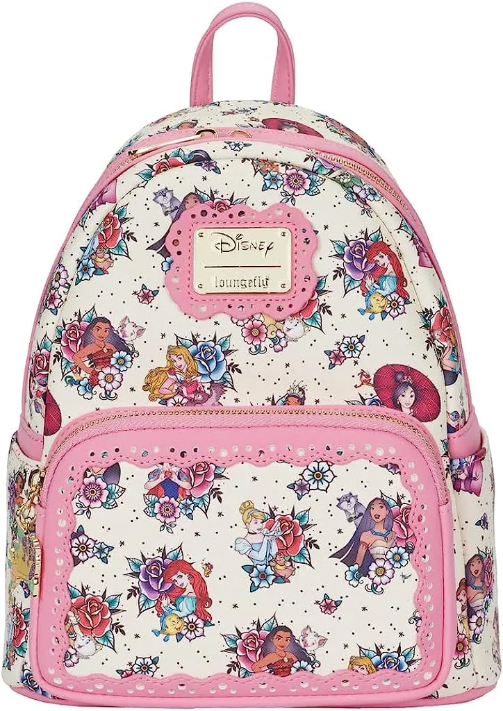 LOUNGEFLY DISNEY: PRINCESS TATTOO AOP MINI BACKPACK