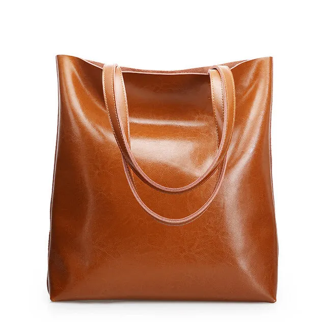 <bold>Bucket  / Tote Bag <br>Genuine-Leather