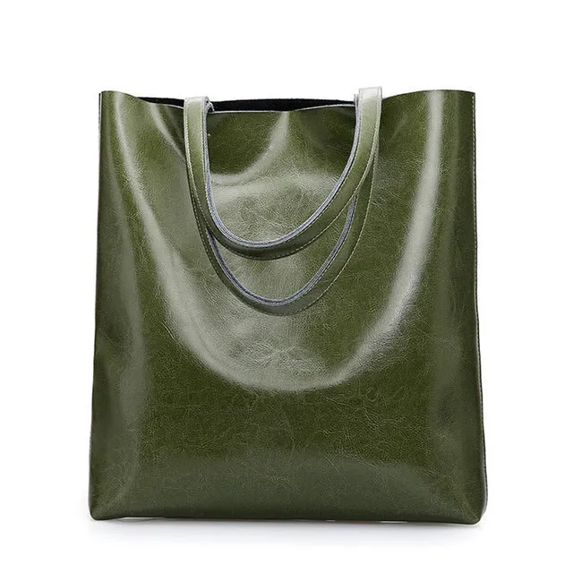 <bold>Bucket  / Tote Bag <br>Genuine-Leather