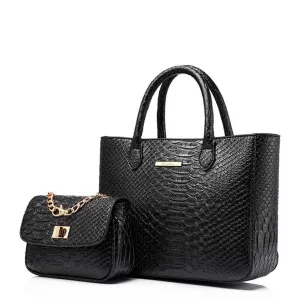 <bold>Tote & Crossbody Bag Set <br>Vegan-Leather