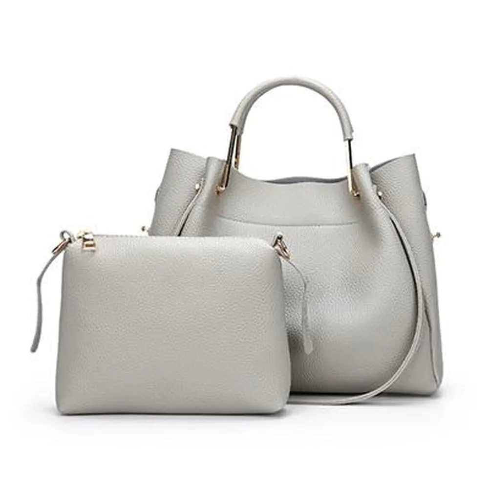 <bold>Tote & Crossbody Bag Set <br>Vegan-Leather