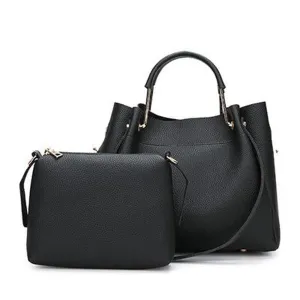 <bold>Tote & Crossbody Bag Set <br>Vegan-Leather